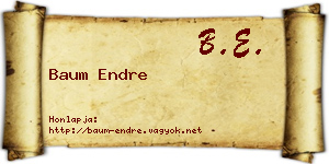 Baum Endre névjegykártya